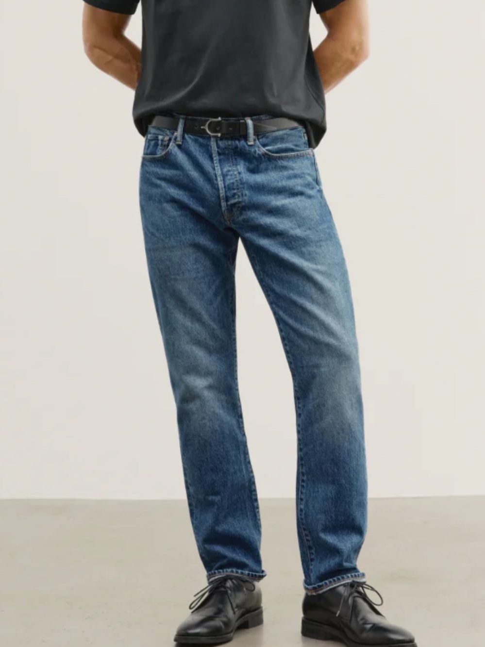 AYR The Normie Straight Leg Medium Wash Button Fly Denim Size 38 x 33